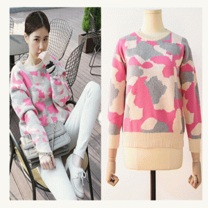Style coréen mélange de laine épaisse chaude et chaude pull en tricot
