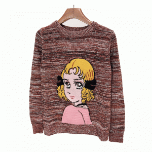 Pull joli de pull de dames d'Intarsia de laine de conception faite sur commande d'OEM \u0026 ODM tricoté